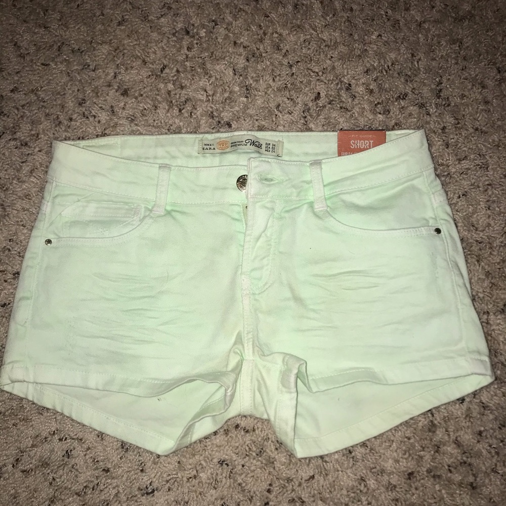 Zara, lime green shorts, brand new with tags